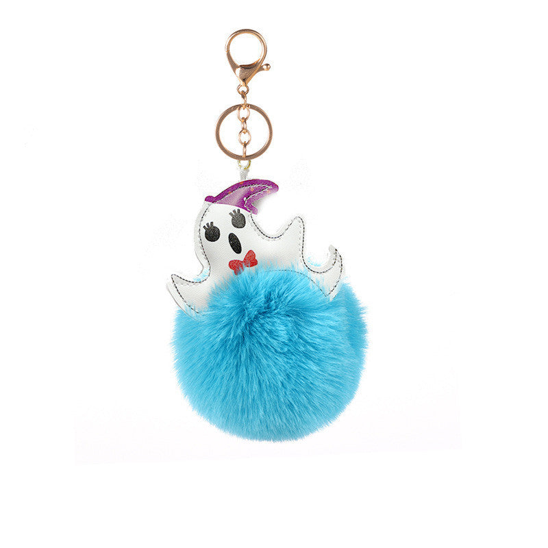 Halloween Ghost Funny Fur Ball Keychain Pendant d792ec7f 66ba 495d ad74 83c637c3c7e5