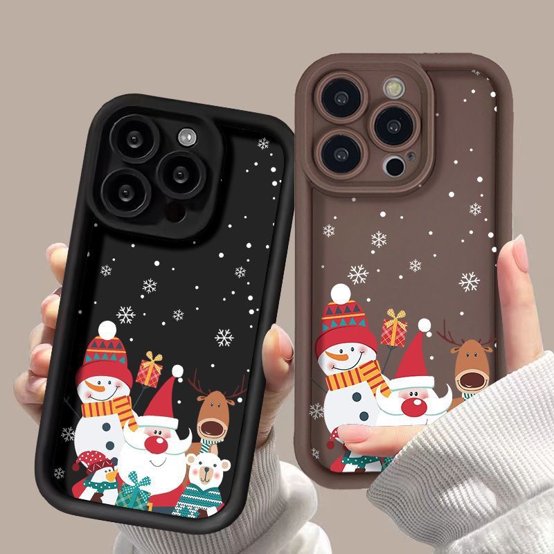 Cute Santa Claus Phone Case Frosted Advanced Christmas Pattern Case For Phone Shockproof Soft Silicone Phone Cover d79b49de e