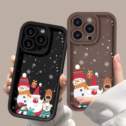 Cute Santa Claus Phone Case Frosted Advanced Christmas Pattern Case For Phone Shockproof Soft Silicone Phone Cover d79b49de e