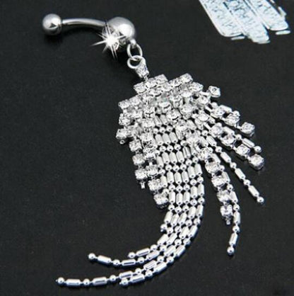 Titanium Steel Navel Stud Tassel Diamond Belly Ring Jewelry d7a06656 5060 4aef b74d 0918d7787b7f