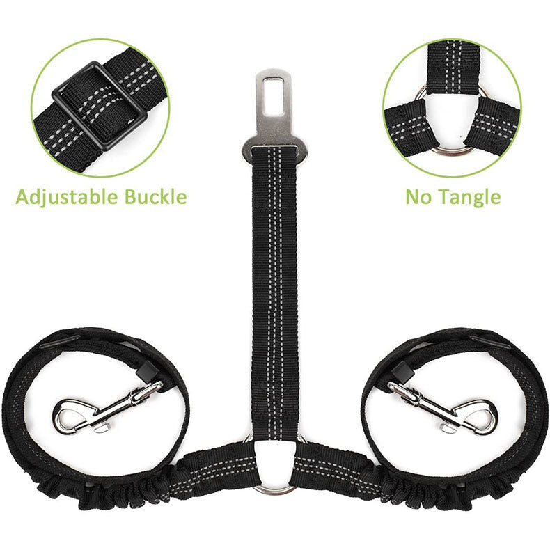 Pet Car Seat Belt Double-ended Traction Rope One For Two d7cdb3bb 8c95 411c 865e 4bde07dde7a5