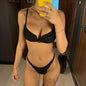 Plain Striped Sexy Women's V-neck Bikini d7d9d975 8868 4087 ae0c 6c9065470999 9fa82273 f05f 498a 8f9d df6aee3d808e