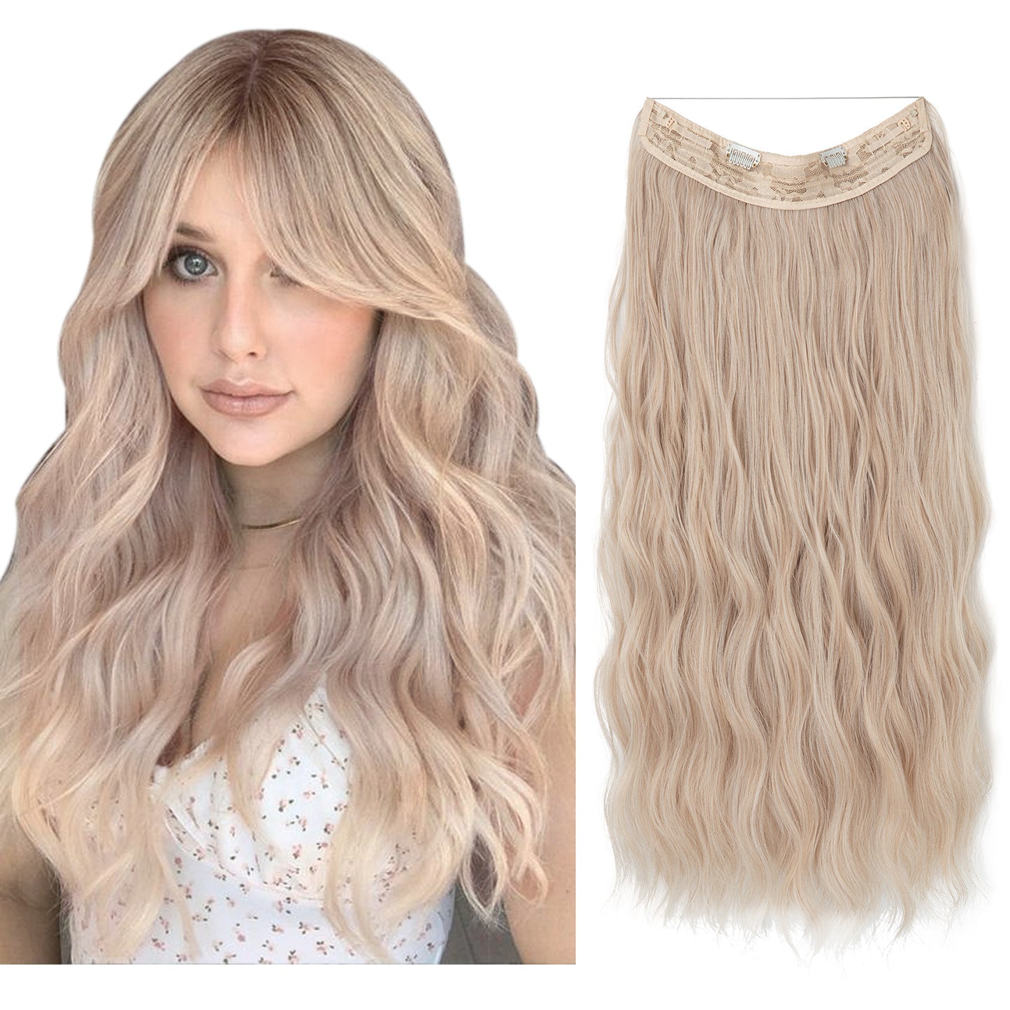 European And American Style Women Corn Curler Fishing Thread Long Curly Hair  Wig d7e768d3 50f4 4d32 a673 0bd1638e8516