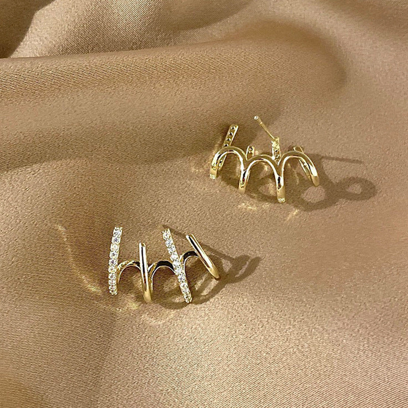 S925 Silver Needle Four-prong Zircon Inlaid Earrings d7f98cdb f740 43a7 8671 afa7648872c0