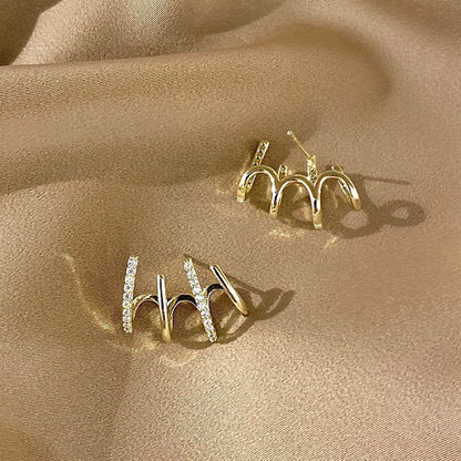 S925 Silver Needle Four-prong Zircon Inlaid Earrings d7f98cdb f740 43a7 8671 afa7648872c0