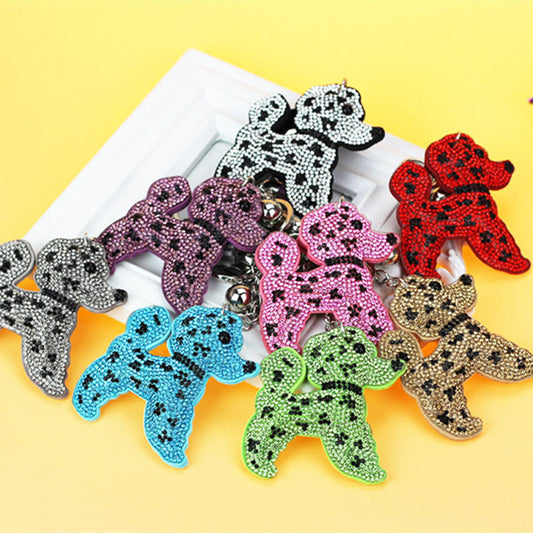 Women's Fashion Flannel Tassel Two-tone Dog Keychain d7fb3693 55ac 437f b77c 803c7177414a