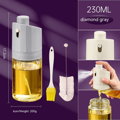Kitchen Gadget 2-in-1 Glass Oil Bottle Press Oil Dispenser Barbecue Fuel Injector d8046239 a47b 4c26 a4c1 f07da6bdc6cf trans