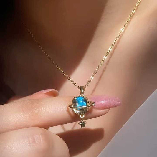 Fashion Diamond Planet Pendant Alloy Necklace For Women d80d640d 0dea 4a3a 8d06 4ee862e1b594