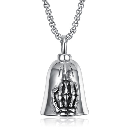 Retro Palm Middle Finger Bell Pendant Men And Women Motorcycle Skull Bell Pendant d85778cf 082b 4fd5 b56e 2c9301cc856c