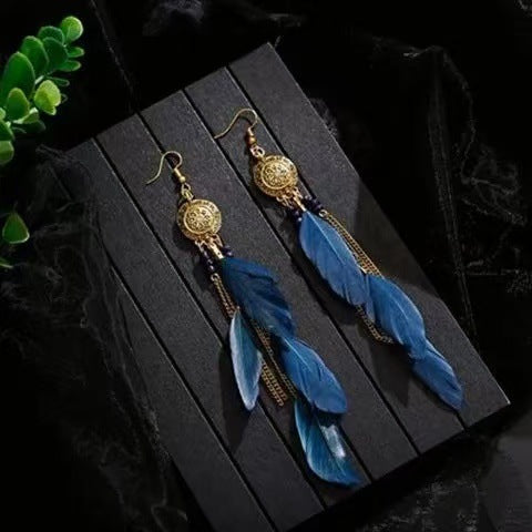 Bohemian Long Feather Earrings Handmade d8733dc5 b4ab 4486 b54d 4ab11de72e04