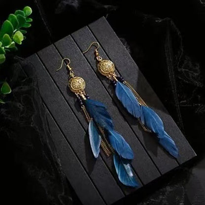Bohemian Long Feather Earrings Handmade d8733dc5 b4ab 4486 b54d 4ab11de72e04