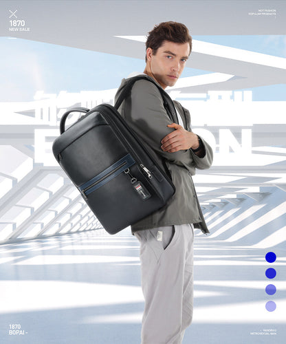 Leather Computer Business Backpack Large Capacity Multifunctional d87387de e0b7 4e3a 8523 237092514f0a