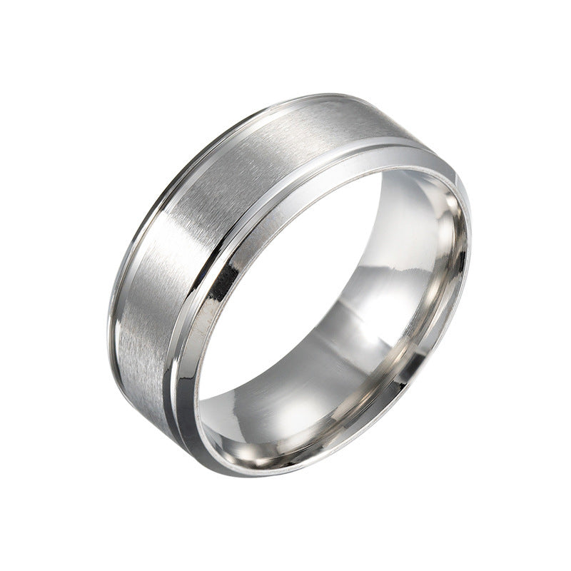 Matte Double Beveled Simple Men's Ring d87f883c 500d 4f7d b3bf be8862fd21d4