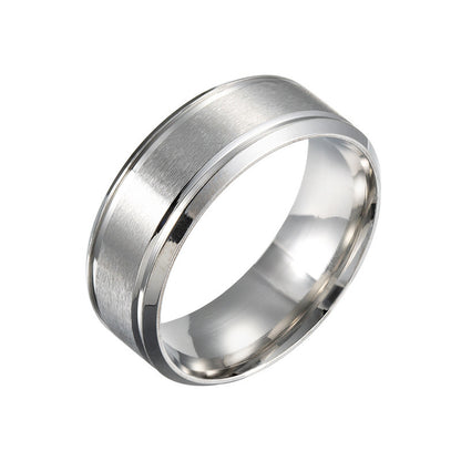 Matte Double Beveled Simple Men's Ring d87f883c 500d 4f7d b3bf be8862fd21d4