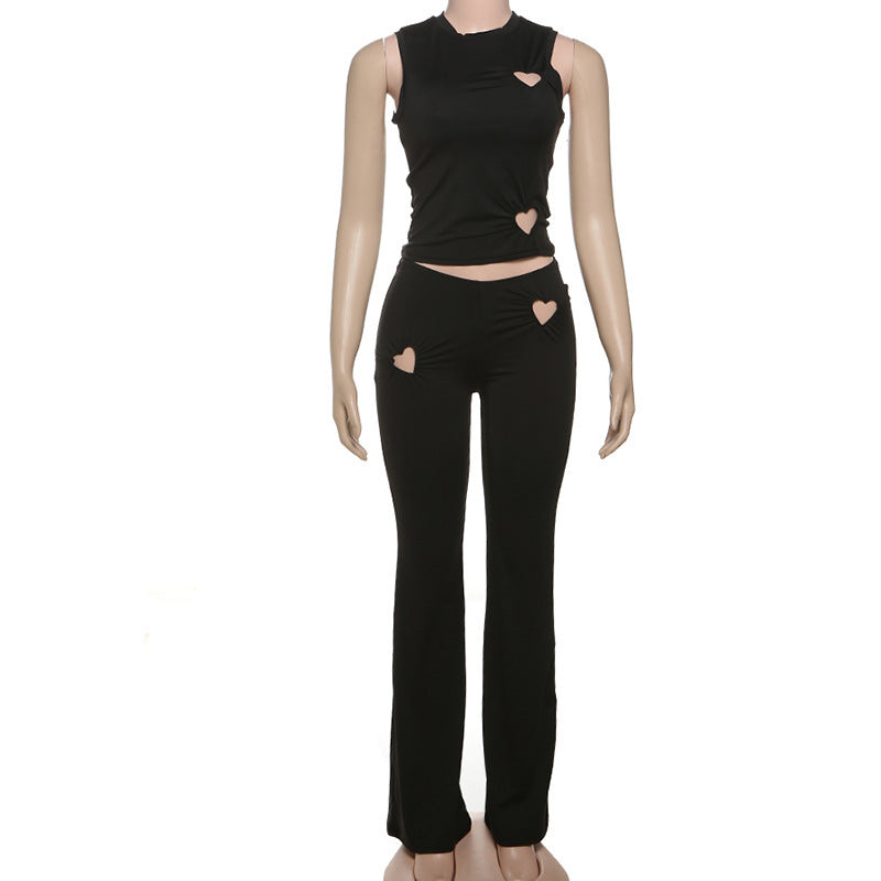 Women's Personality Fashion Solid Color Simple Set