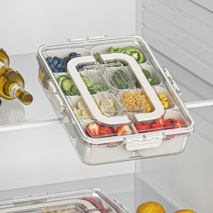 8 Grids Divided Serving Tray Fruits Snack Box Organizer Food Storage Container Seasoning Separator Box Refrigerator Organizer - HD Wireless Product #4