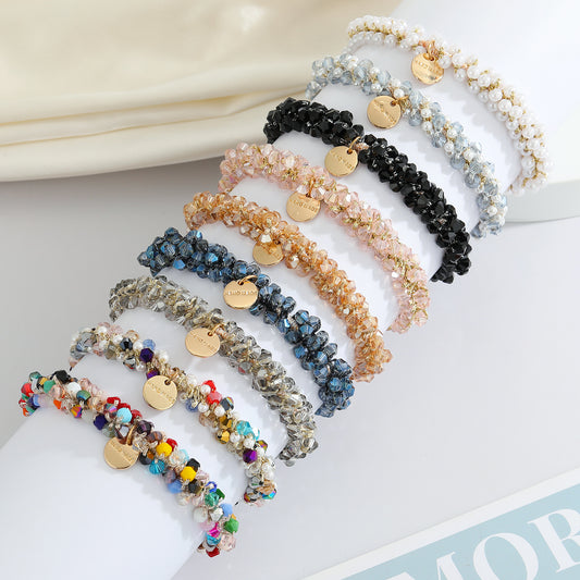 Multicolor Crystal Pearl Hair Ring Simple Girl Tieshair Bands Ins d8a41607 8ed2 4ef1 8d05 e412baa11f36