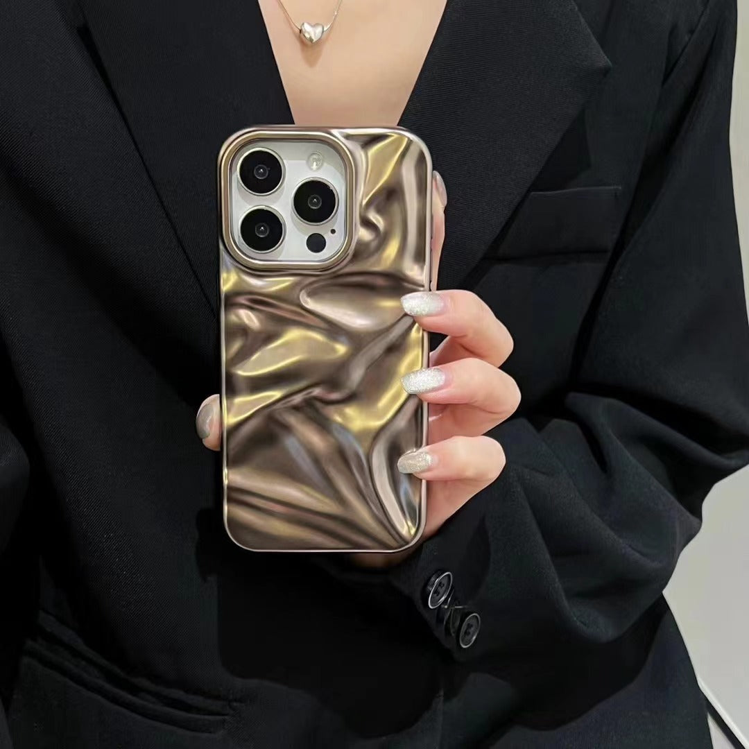 Matte Plating Solid Color Phone Case Water Ripple - 图片 7