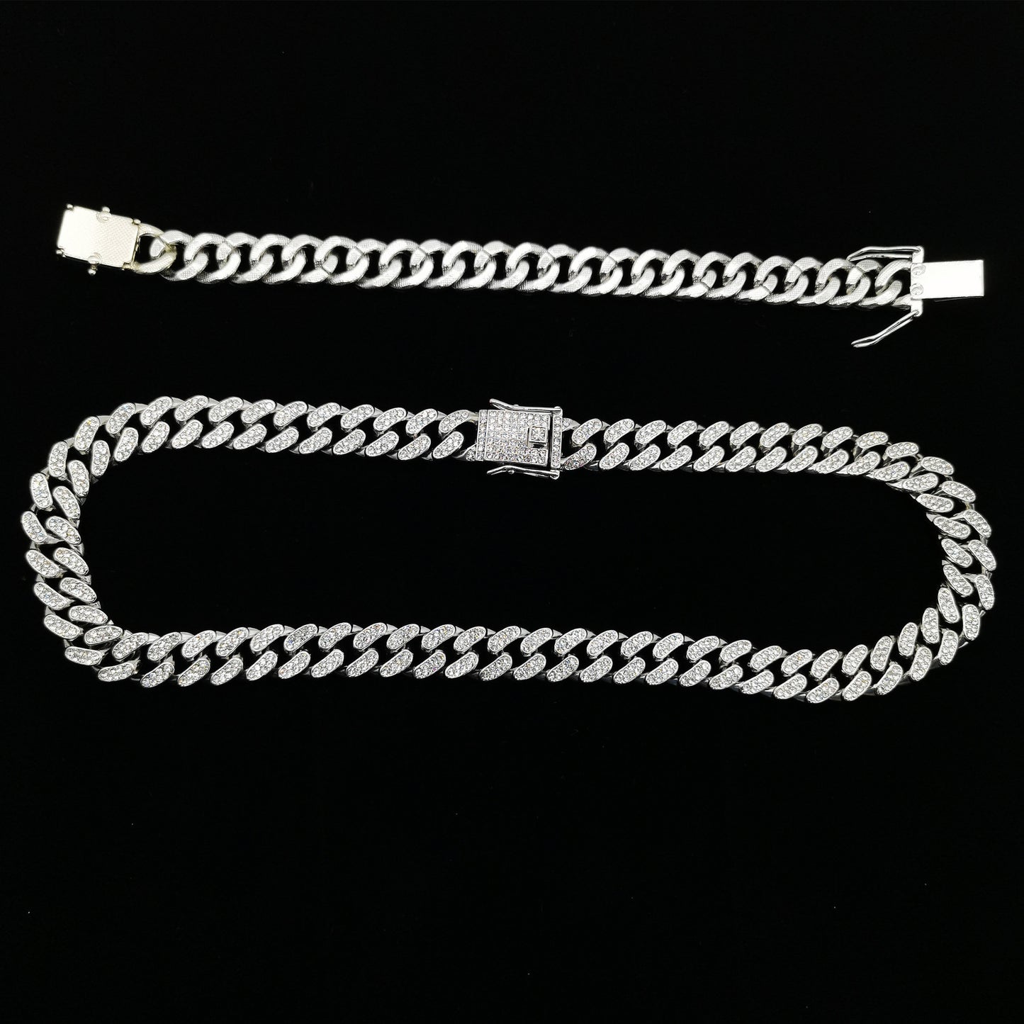 Flat Cuban Link Chain Diamond Bracelet d8a60ea9 d498 4745 9e2d a8155b1f13d6