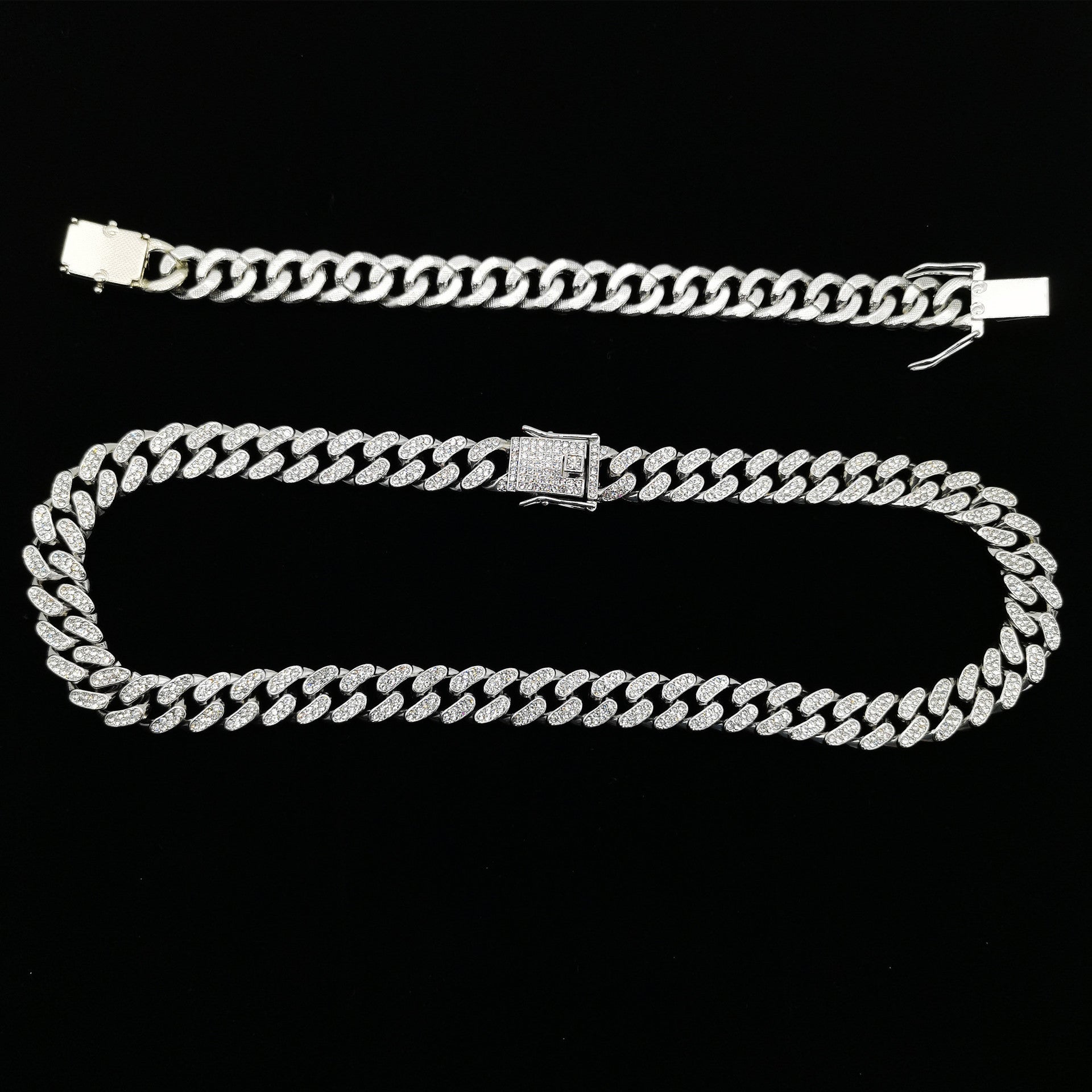Flat Cuban Link Chain Diamond Bracelet d8a60ea9 d498 4745 9e2d a8155b1f13d6