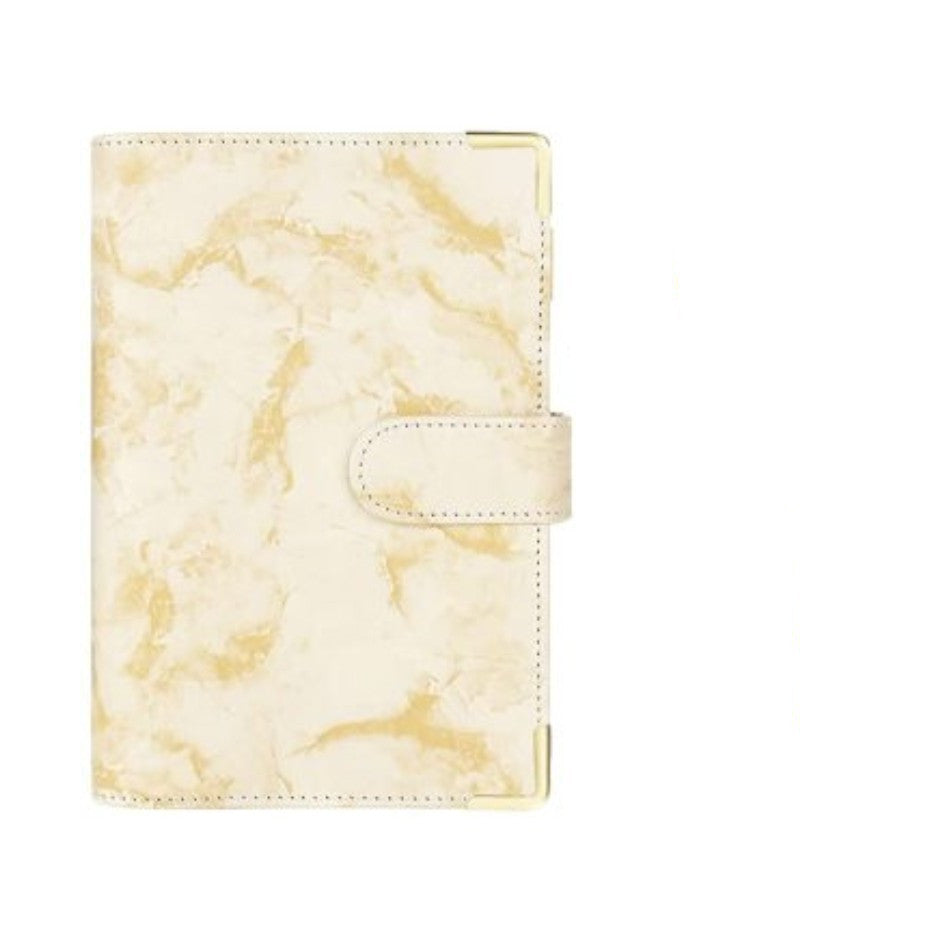 Spot Cross-border A6 Loose-leaf Binder Journal Book Marbling Notebook Leather PU6 Hole Loose Spiral Notebook Cash Budget d8d6