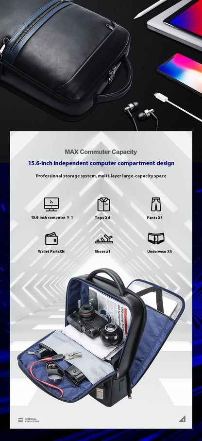 Leather Computer Business Backpack Large Capacity Multifunctional d9092065 a417 4415 bdba efc8e09c994c