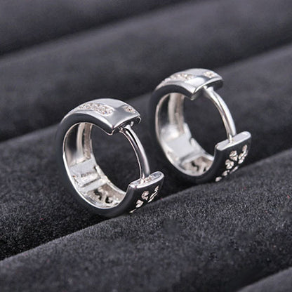 Korean Style New Diamond Studded Glossy U Shaped Fashion Ear Buckle Ins Cold Style Simple All Match Sweet Small Ear Ring Ear 