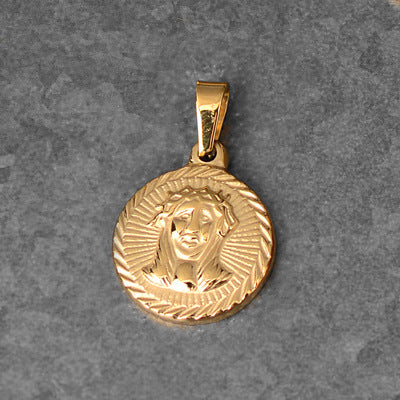 Roman Statue Gold Coin Wheat Ear Round Necklace Single Pendant d92822eb 781a 438d b5d7 a9bdd30c0365