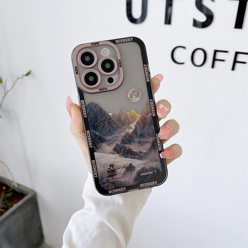 New Dark Purple Apple 14 Phone Case Landscape Mountain Peak d94c4ddb b04f 4c9e b9cd 9064e2ed8802