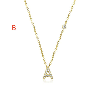 Fashion Jewelry Luxury Gold Color A-Z 26 Letters Necklace CZ Pendant For Women Cute Initials Name Necklace Fashion Party Wedd