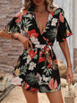 Beach Vacation Ruffle Sleeve Short Culottes Printed Jumpsuit d974e8c9 844f 4d9e bf6a 62d1d9871352