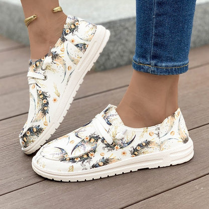 Flat Printed Canvas Shoes Comfortable Round Toe Fashion Casual Women's Shoes d97fce32 1829 4b09 9bcd c075812e07f3