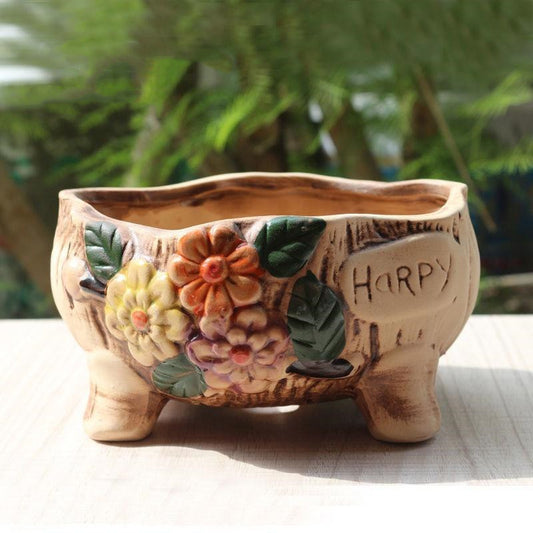 Creative Personality Green Plant Pot Handmade Desktop Breathable Combination Small Ceramic Flower Pot d991277c 34b2 4791 949a