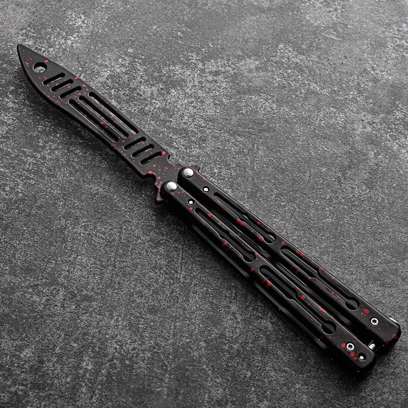 Non-opening Blade Practice Knife Folding Butterfly Knife Training Toy Swinging Knife All Steel d99437d2 b251 4115 929a 149163
