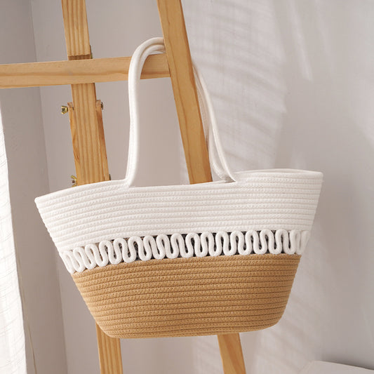 Woven One Shoulder Large Capacity Tote Beach Bag d99b1698 bee6 4220 bbe0 e1af1e116372