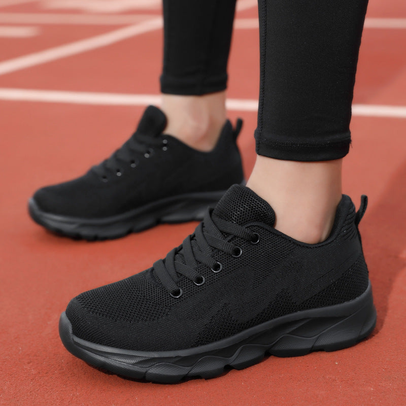 All Black Sneaker Women's Lightweight Mesh Breathable Casual Soft Bottom Running Shoes d9acae37 c76d 42b3 8b12 f7c55ab91911