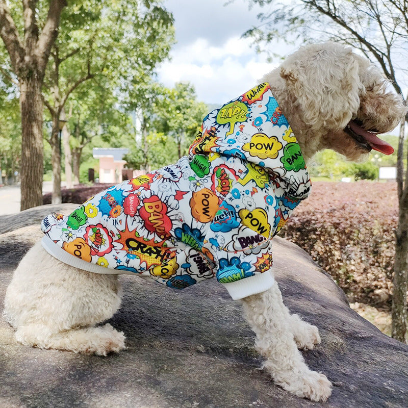 Dog clothes net red same graffiti print pet clothes letter pet Hoodie d9d4bb0f d9ec 46b1 bdf8 2c49162114b2