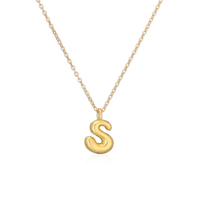 Copper Plated Gold 26 English Letters Pendant Necklace Niche Personality Clavicle Chain d9d4d15c f77d 4a4c b06c cce35a35c474
