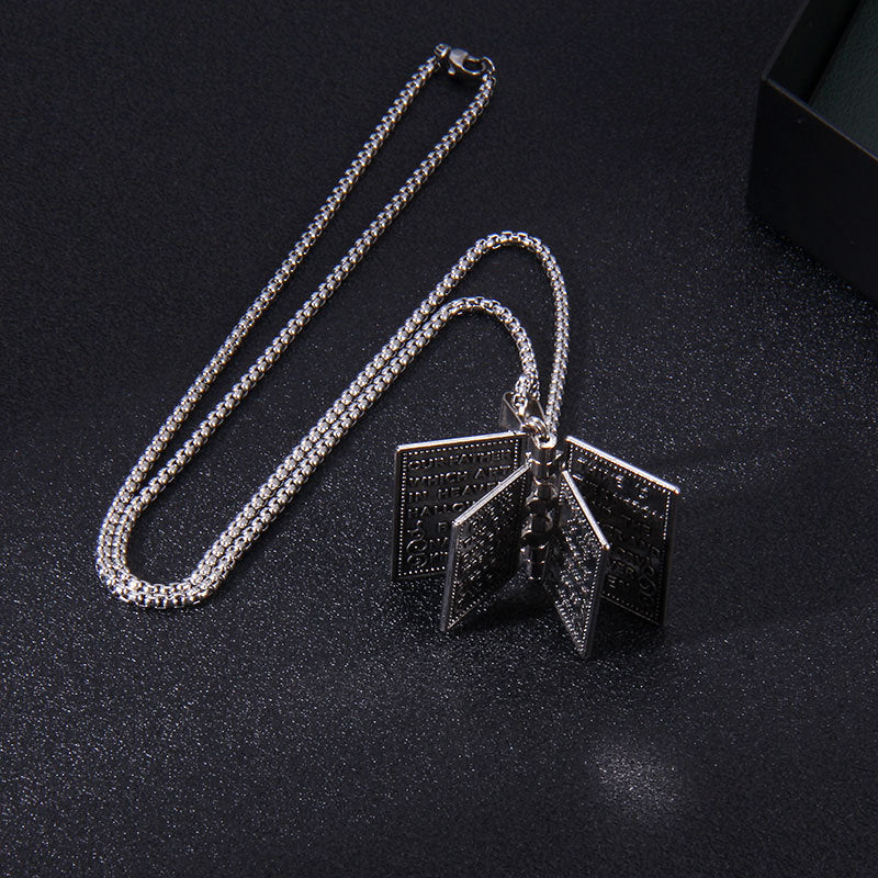 Fashionable Personality Jesus Christ Book Turnable Pendant d9e46378 dcfb 431a 8fbf 203d97a3a9b6