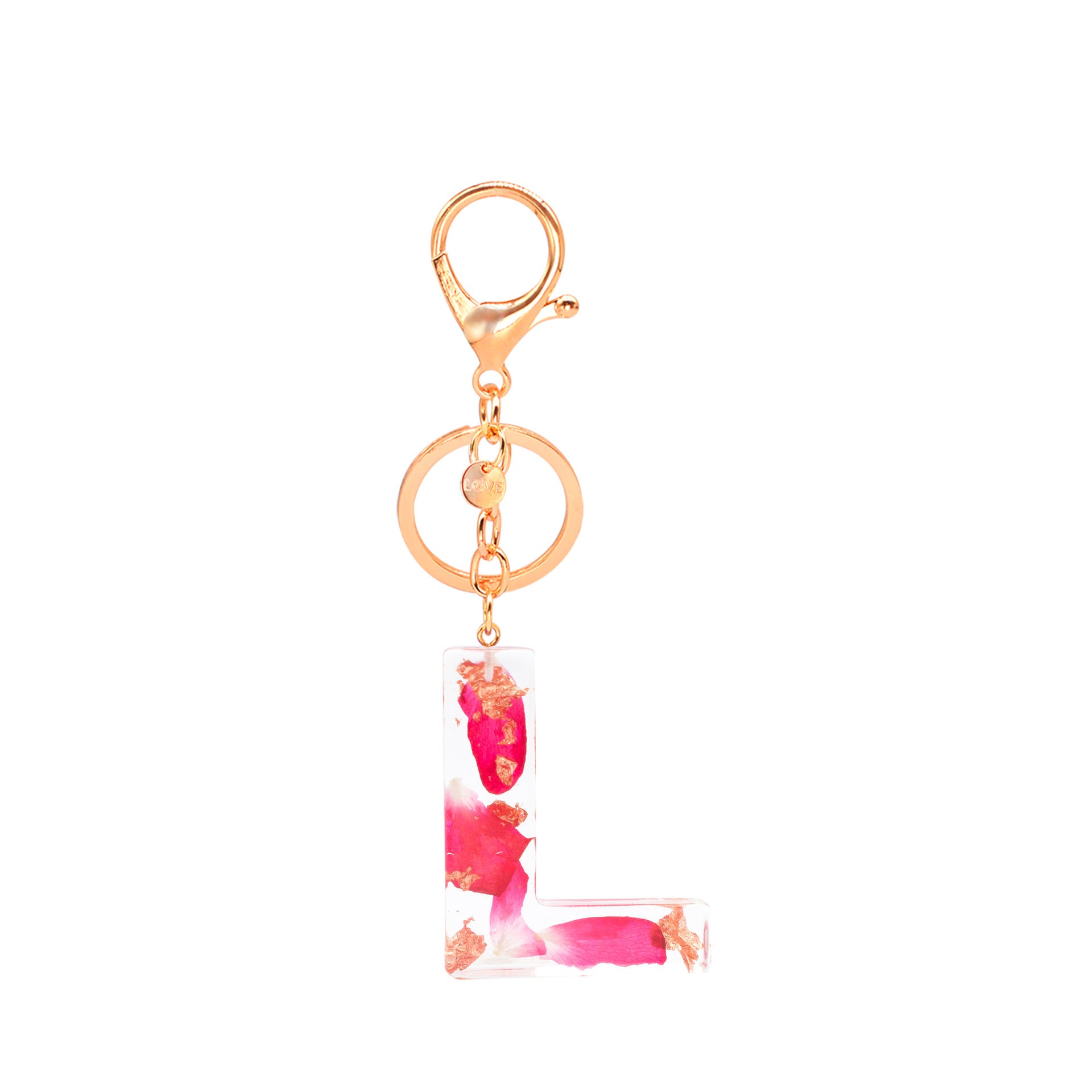Petal Resin Keychain English Alphabet Pendant da0399bc d874 475c 87b2 9c10a6a4c1a9