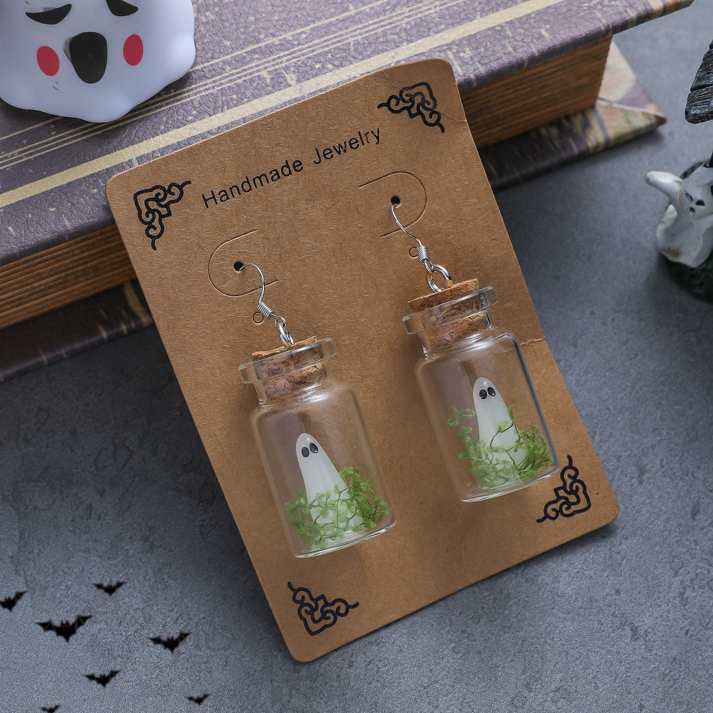 Halloween Style Luminous Ghost Drift Bottle Necklace Earrings da14db1f a15d 4a55 ba7b 20f860502654