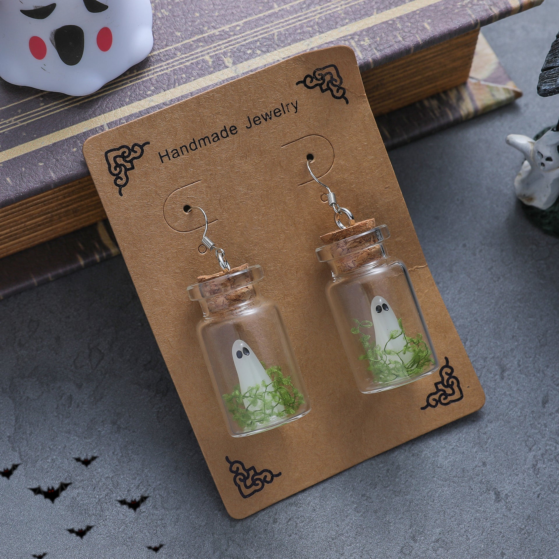 Halloween Style Luminous Ghost Drift Bottle Necklace Earrings da14db1f a15d 4a55 ba7b 20f860502654