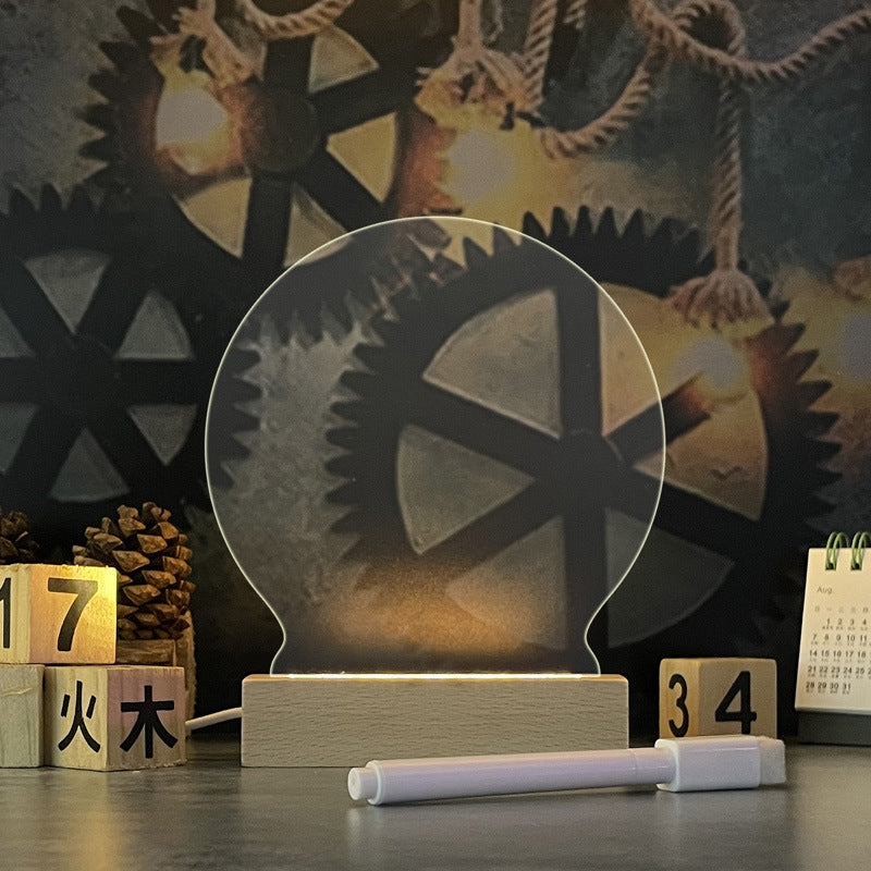 Solid Wood Base Luminous Acrylic Transparent Note da1fec74 9549 40d5 9096 36aeea8db5c7 d5b5a724 c17f 4d22 918e 371253f80281