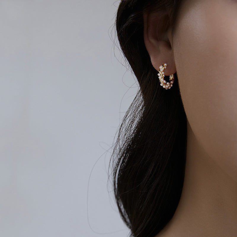 Pearl Earrings Autumn And Winter Special-interest Design Bead Eardrops Earrings New Elegant Circle Ear Clip Women da2d76c2 3f