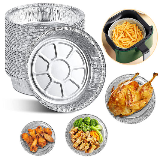 Non-stick Aluminum Foil Liners Air Fryer Disposable Paper Liner Oil-proof Steaming Basket Kitchen Tool BBQ Drip Pan Tray da5f