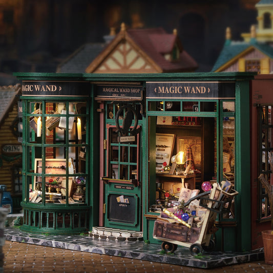 Children's Toy Magic Street House Decoration Birthday Gift Creative Handmade DIY Wooden Assembly Model da612887 4260 460c 990