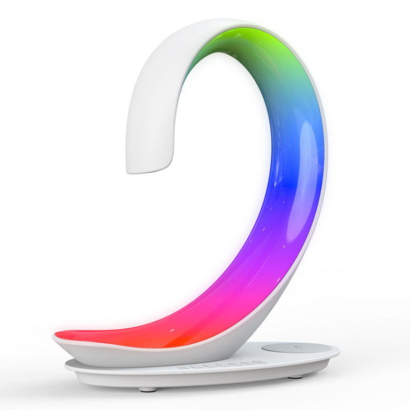 Multi-functional Desktop Wireless Charger Bluetooth Speaker Atmosphere Colorful Light White Swan Light da68afb0 ece0 4468 a61