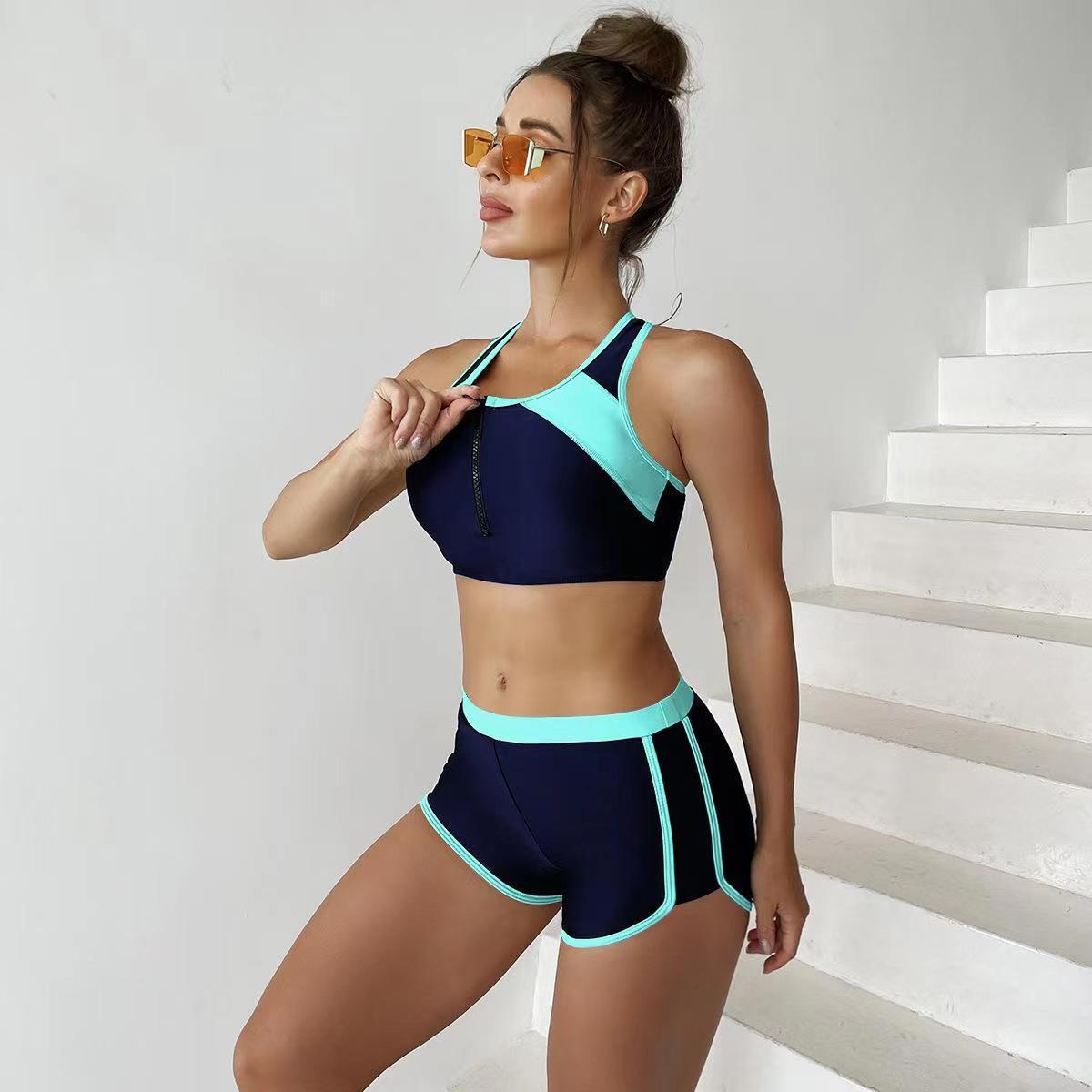 Matching Front Chest Zipper Sports Racing Foreign Trade Swimsuit da9e9250 d9a3 46ee 9b8a 3b7f1c9d6211