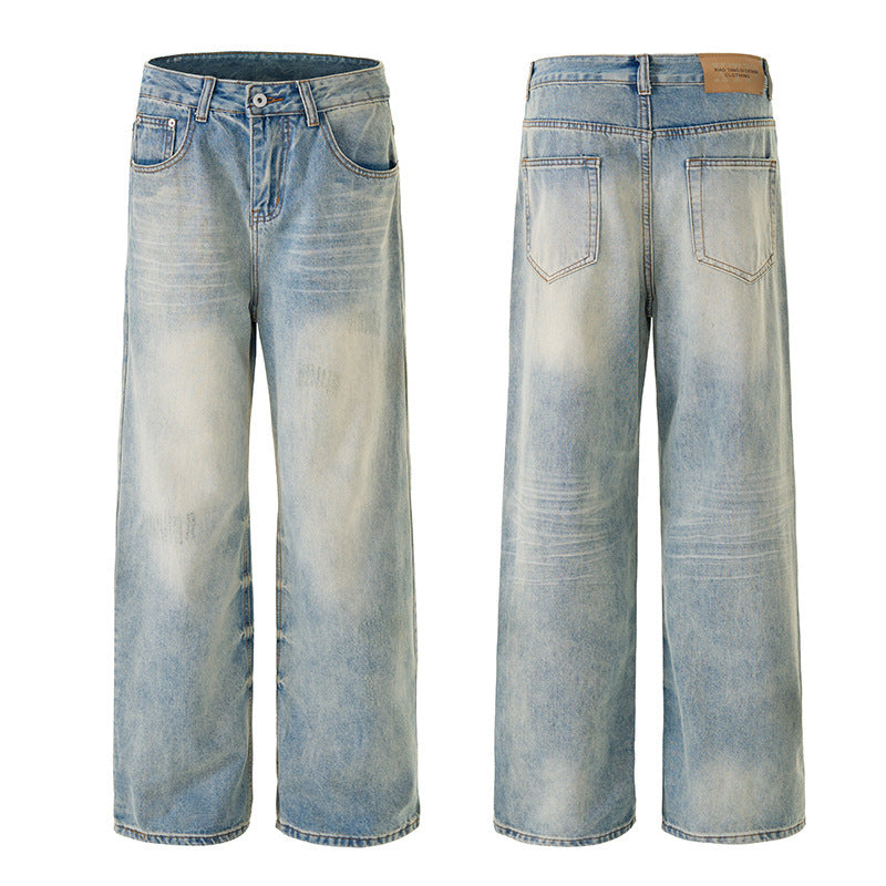 Men's Retro Light Blue Straight Casual Jeans daa1779f bfee 4ee6 a1e2 0feee45a83c8