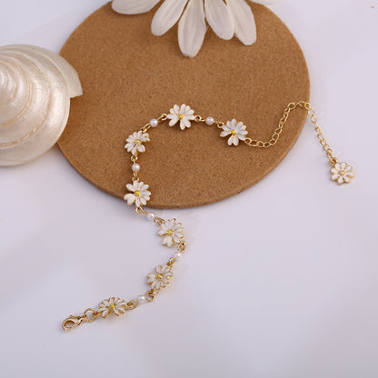 Sweet Personality Artistic Design Simple And Daisy Bracelet Contrast Color Adjustable Bracelet dab0afe2 9c27 40e9 84c3 bec46d